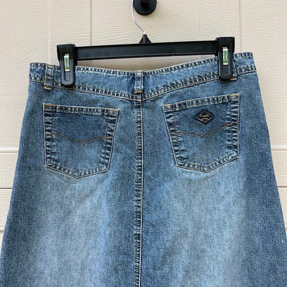 Y2K 00s Vintage Angels Low Rise Denim Jean Long Maxi Skirt  Size 0 Please Read - Picture 7 of 11